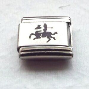 Sagittarius archer zodiac laser 9mm stainless steel Italian charm bracelet link